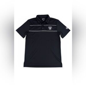 NFL Team Apparel LAS VEGAS RAIDERS Football Polo Golf Shirt BLACK New Size Med